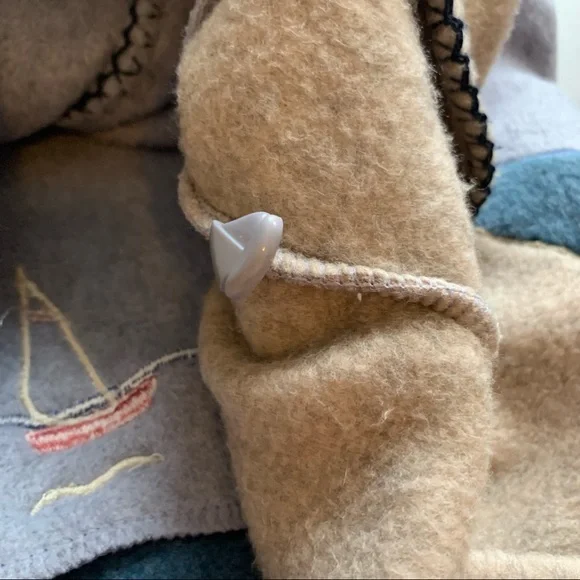 Vintage Fleece Top Shirt Shacket Medium Oversized Nautical Lighthouse Coastal - Picture 6 of 16